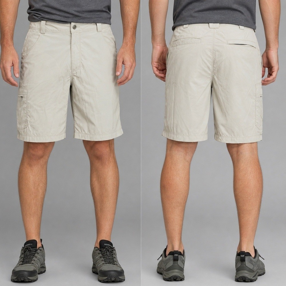 Ascend Shorts Mens size 38 Hiking Tan Khaki Cargo Utility‎ Outdoor Quick Dry